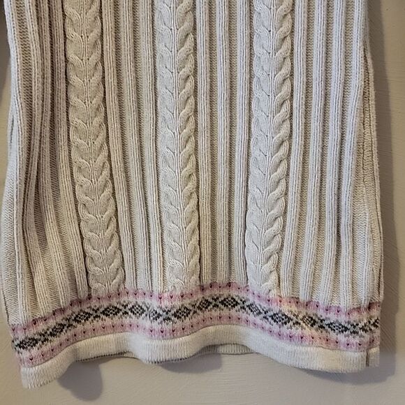 JILLIAN'S CLOSET IVORY FAIR ISLES LONG-SLEEVE SWEATER DRESS, SIZE 6X - Picture 5 of 12